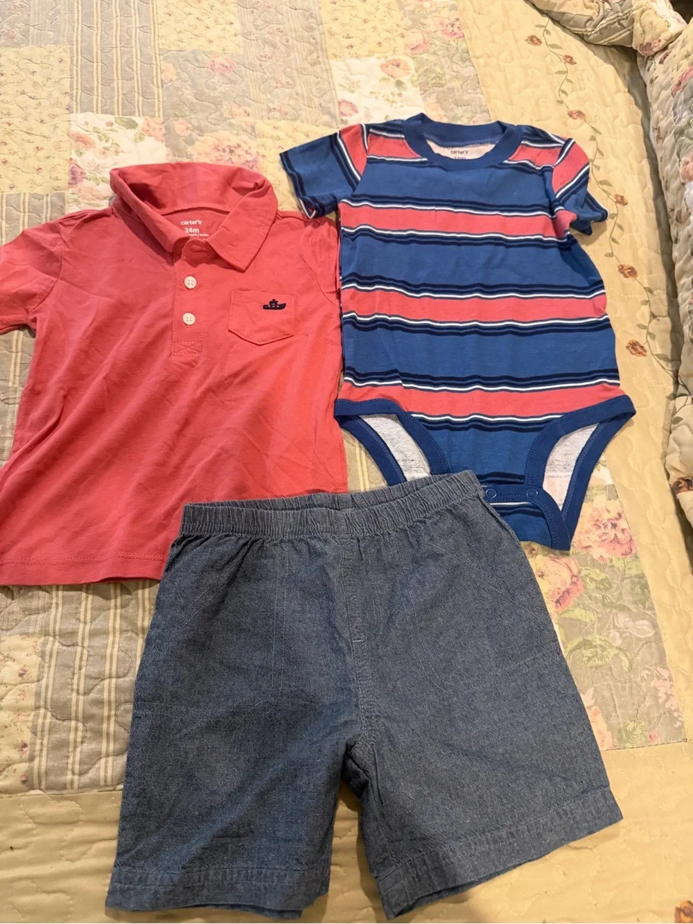 Lot of two 24 months boys Carters complete outfits 6 pieces total new with tags.